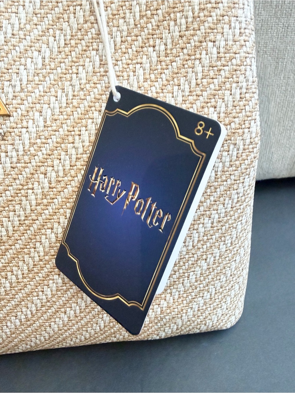 Loungefly Harry Potter Deathly Hallows Elder Wand Beige Rafia Handbag - Picture 7 of 10